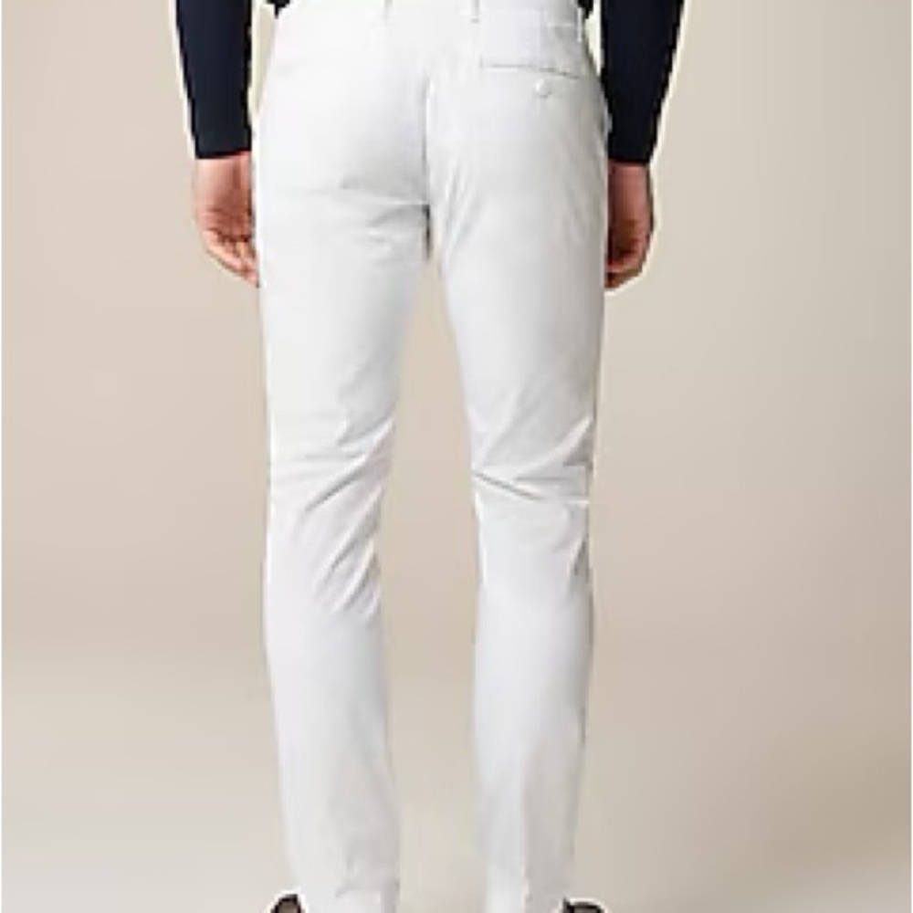 J Crew Pants Mens 34x29 White Oarsman Chino 484 Slim Fit Stretch Preppy Twill - Picture 2 of 12